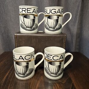 Department 56 Coffee Break Black and Gold Coffee Mug Set